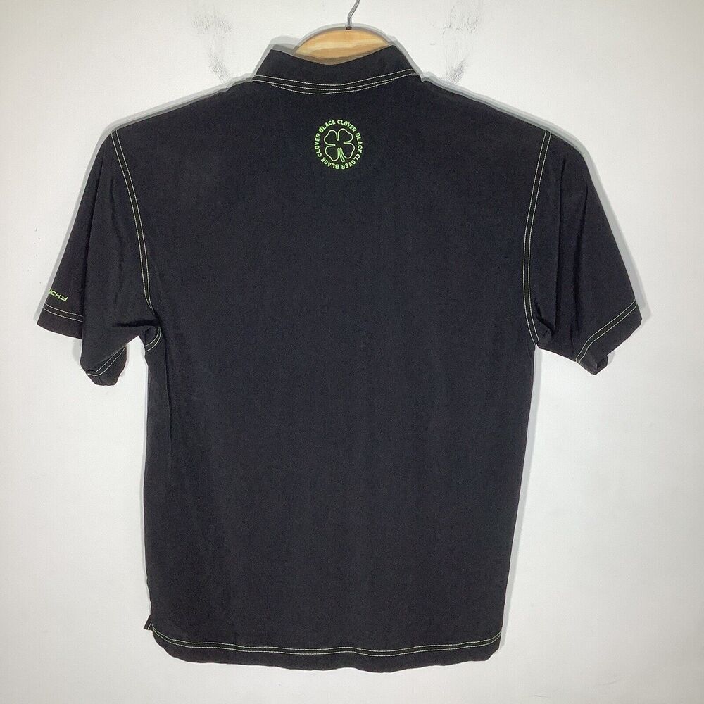 Black Clover Live Lucky Mens Short Sleeve Golf Polo Black Size Large‎ - Picture 3 of 5